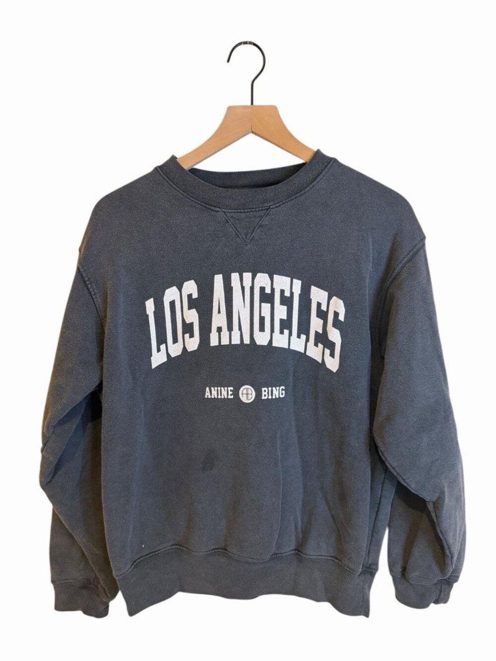 Anine Bing Gray Los Angeles Logo Sweatshirt S 100% Cotton Sustainable